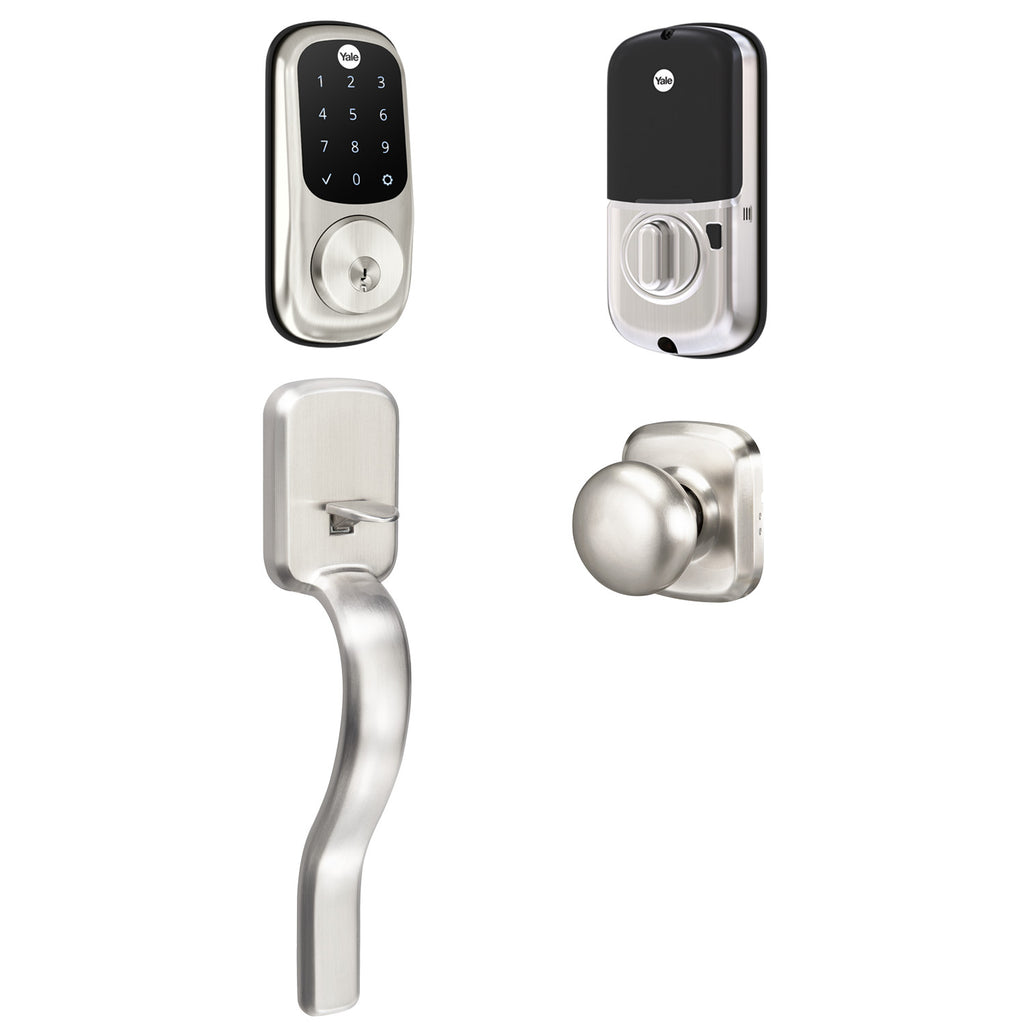 Yale Assure Lock Keypad with Bluetooth and Ridgefield Handle in Satin  Nickel ドア、扉、板戸、障子