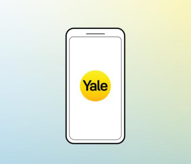 yellow Yale Home logo on icon of iPhone