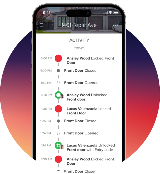phone screen with activity log
