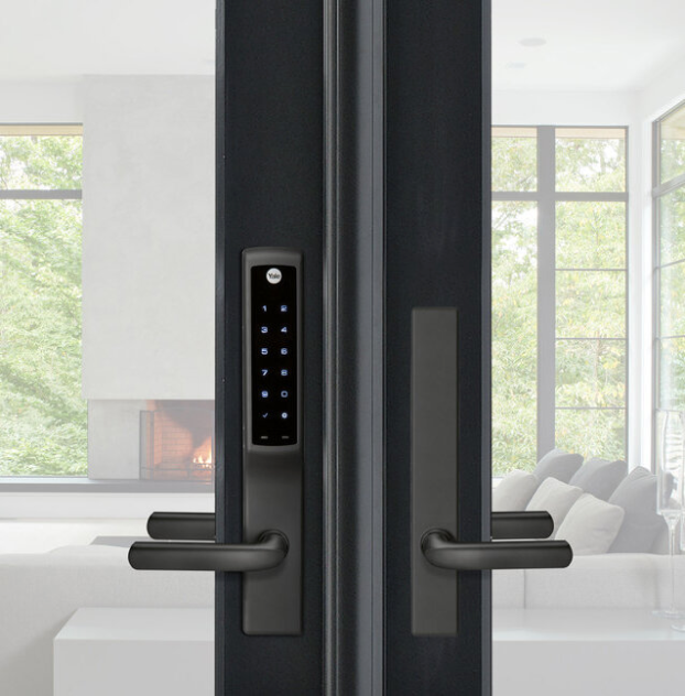 Smart lock on door