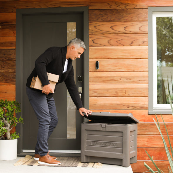 man using smart delivery box