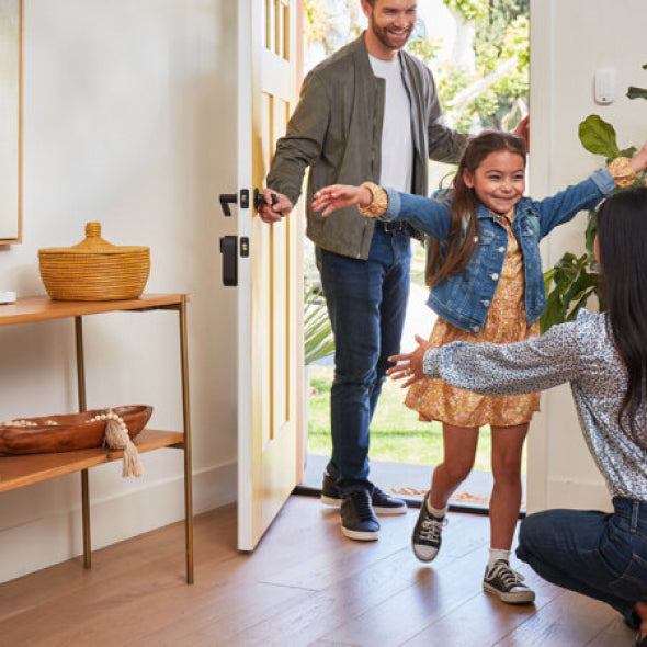 family entering home