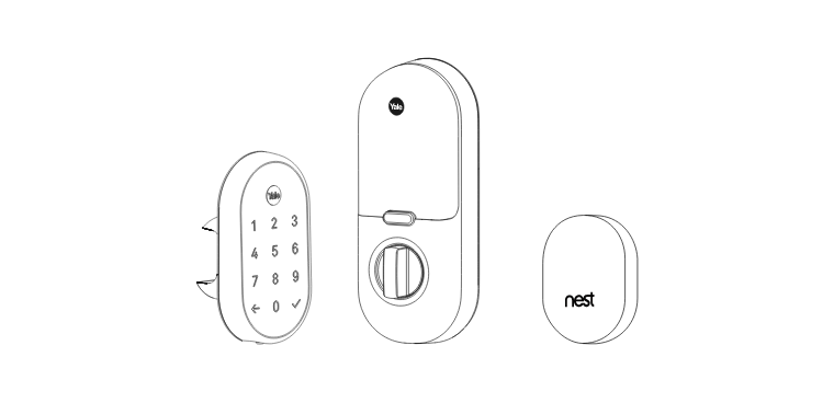 Drawing outline of Nest X Yale lock and products that works for you 