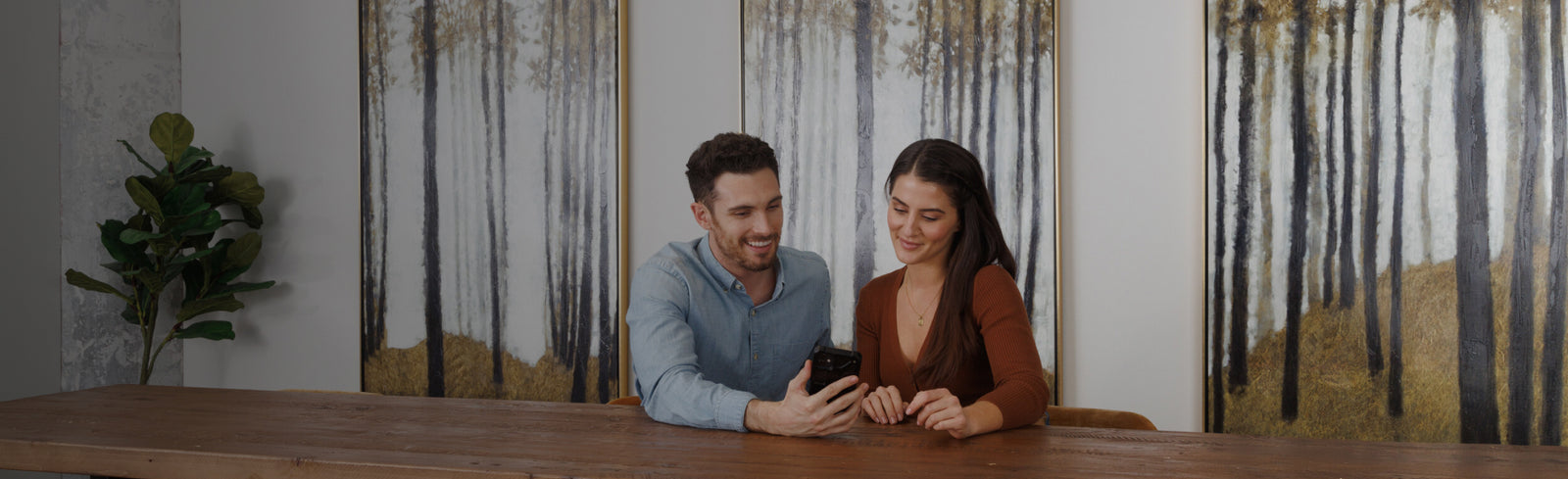 couple using a phone