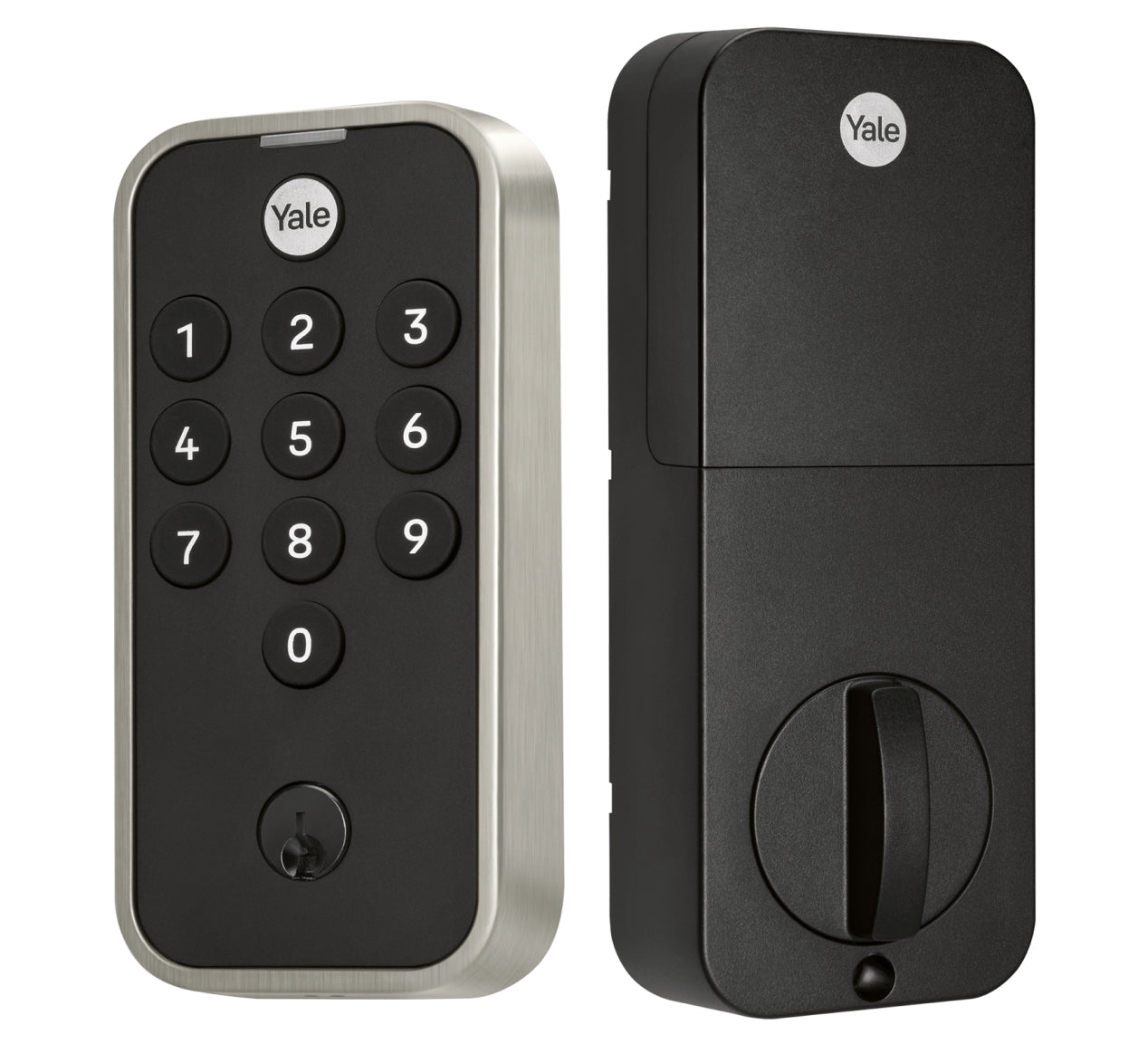 yale code keypad in satin nickel