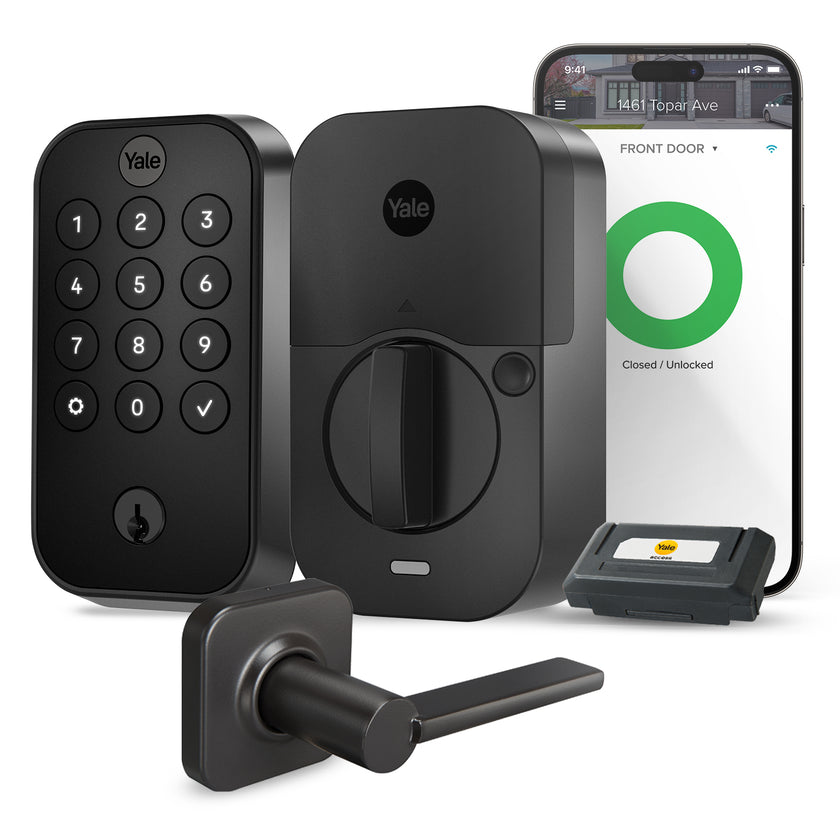 Yale Assure Lock 2 Keypad with Wi-Fi and Valdosta Lever in Black Suede