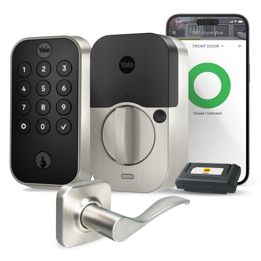 Yale Assure Lock 2 Keypad with Wi-Fi and Norwood Lever in Satin Nickel