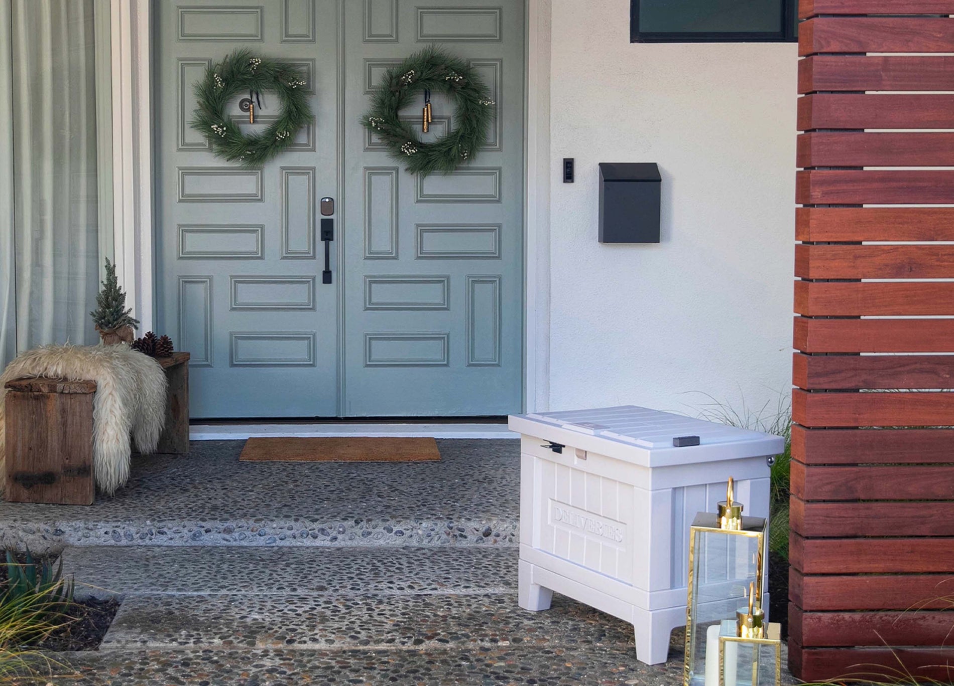 Nest x Yale delivery box on porch showing weather protection for belongings