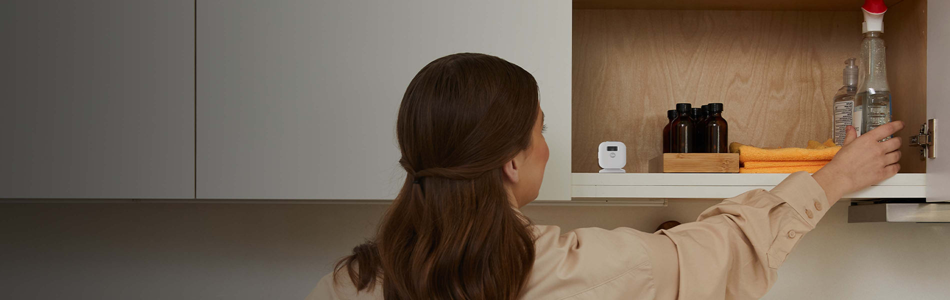 Secure cabinet with cleaner inside and simple installation with Yale Smart locks