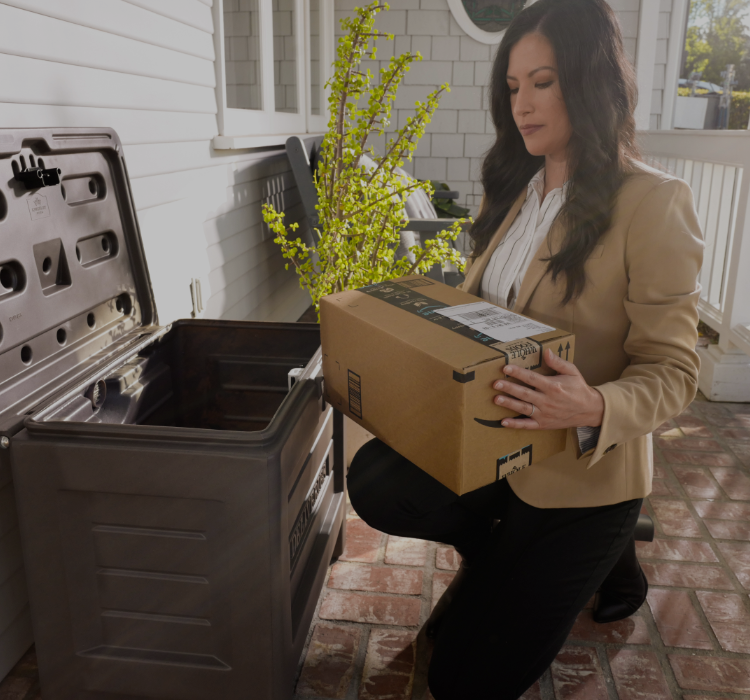 Video showing packages being securely delivered to porches and front doors using the Yale Smart Delivery Box